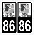 Auto - Autocollant immatriculation 86 – Poitou-Charentes