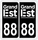 Auto - Autocollant immatriculation 88 – Grand Est