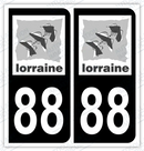 Auto - Autocollant immatriculation 88 – Grand Est