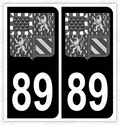 Auto - Autocollant immatriculation 89 – Blason Bourgogne Franche-Comté