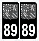 Auto - Autocollant immatriculation 89 – Blason Bourgogne Franche-Comté