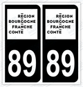Auto - Autocollant immatriculation 89 – Blason Bourgogne-Franche-Comté