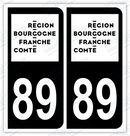 Auto - Autocollant immatriculation 89 – Blason Bourgogne-Franche-Comté