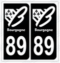 Auto - Autocollant immatriculation 89 – Bourgogne-Franche-Comté