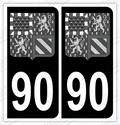 Auto - Autocollant immatriculation 90 – Blason Bourgogne Franche-Comté