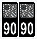 Auto - Autocollant immatriculation 90 – Blason Bourgogne Franche-Comté