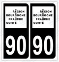 Auto - Autocollant immatriculation 90 – Bourgogne Franche-Comté