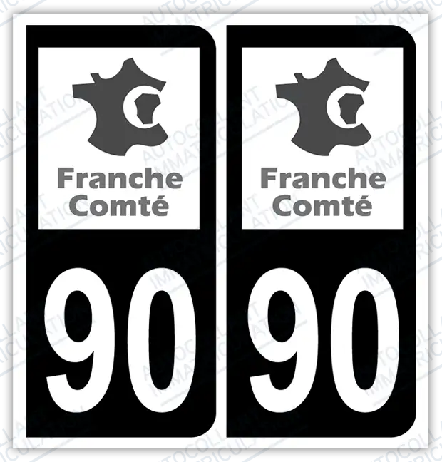 Auto - Autocollant immatriculation 90 – Territoire de Belfort