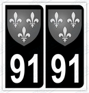 Auto - Sticker immatriculation 91 - Blason Ile de France