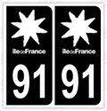 Auto - Autocollant immatriculation 91 – Île-de-France