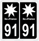 Auto - Autocollant immatriculation 91 – Île-de-France