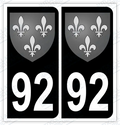Auto - Autocollant immatriculation 92 – Blason Île-de-France