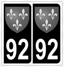 Auto - Autocollant immatriculation 92 – Blason Île-de-France