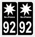 Auto - Autocollant immatriculation 92 – Hauts-de-Seine