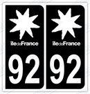 Auto - Autocollant immatriculation 92 – Hauts-de-Seine