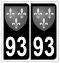 Auto - Autocollant immatriculation 93 – Blason Île-de-France