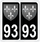 Auto - Autocollant immatriculation 93 – Blason Île-de-France