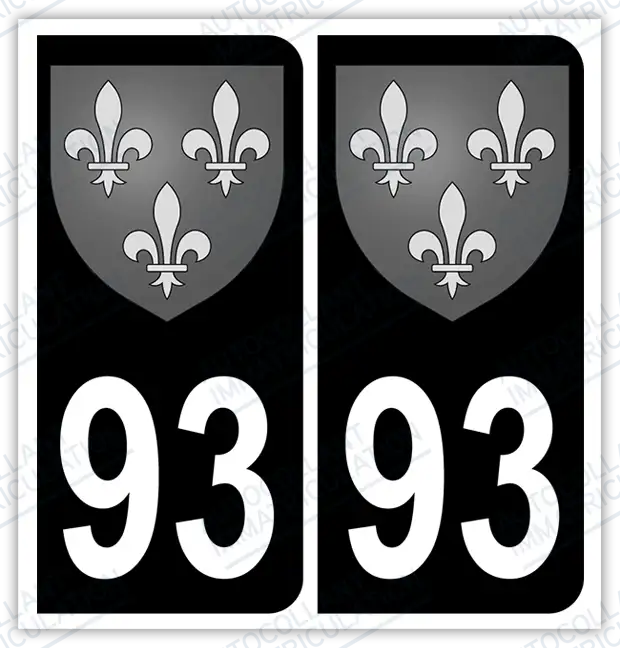 Auto - Autocollant immatriculation 93 – Blason Île-de-France