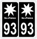 Auto - Autocollant immatriculation 93 – Seine-Saint-Denis