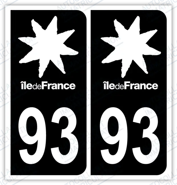 Auto - Autocollant immatriculation 93 – Seine-Saint-Denis