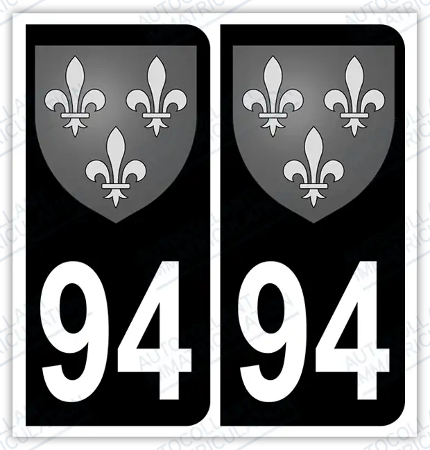 Auto - Autocollant immatriculation 94 – Blason Île-de-France