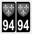 Auto - Autocollant immatriculation 94 – Blason Île-de-France