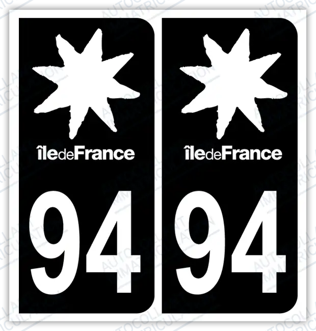 Auto - Autocollant immatriculation 94 – Val-de-Marne