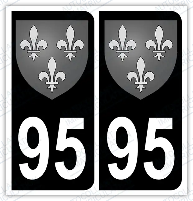Auto - Autocollant immatriculation 95 – Blason Île-de-France