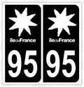 Auto - Autocollant immatriculation 95 – Île-de-France
