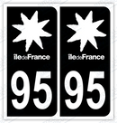 Auto - Autocollant immatriculation 95 – Île-de-France