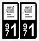 Auto - Autocollant immatriculation 971 – Guadeloupe