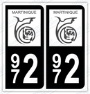 Auto - Autocollant immatriculation 972 – Martinique