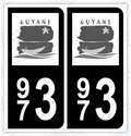 Auto - Autocollant immatriculation 973 – Guyane