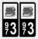 Auto - Autocollant immatriculation 973 – Guyane