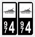 Auto - Autocollant immatriculation 974 – La Réunion