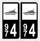 Auto - Autocollant immatriculation 974 – La Réunion