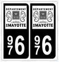 Auto - Autocollant immatriculation 976 – Mayotte