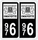 Auto - Autocollant immatriculation 976 – Mayotte