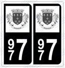 Auto - Autocollant immatriculation 977 – Saint-Barthélemy