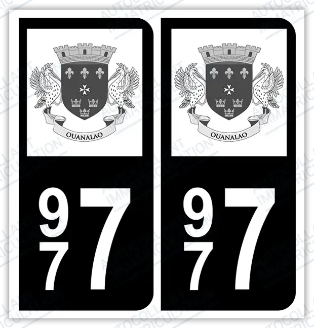 Auto - Autocollant immatriculation 977 – Saint-Barthélemy