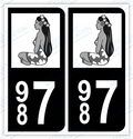 Auto - Autocollant immatriculation 987 - Vahine
