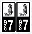 Auto - Autocollant immatriculation 987 – Polynésie Française