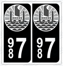 Auto - Autocollant immatriculation 987 – Polynésie Française