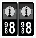 Auto - Autocollant immatriculation 988 – Nouvelle-Calédonie