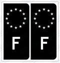Auto - Autocollant immatriculation A-F – France