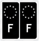 Auto - Autocollant immatriculation A-F – France
