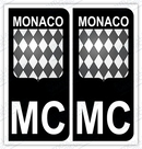 Auto - Sticker immatriculation Blason Monaco