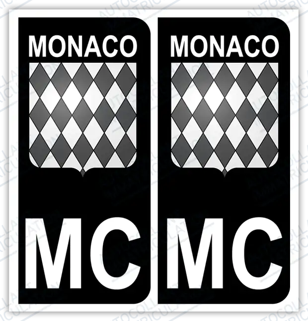 Auto - Sticker immatriculation Blason Monaco