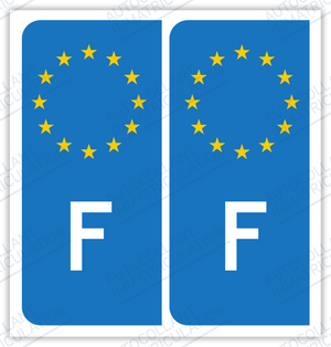 Auto - Autocollant immatriculation A-F – France