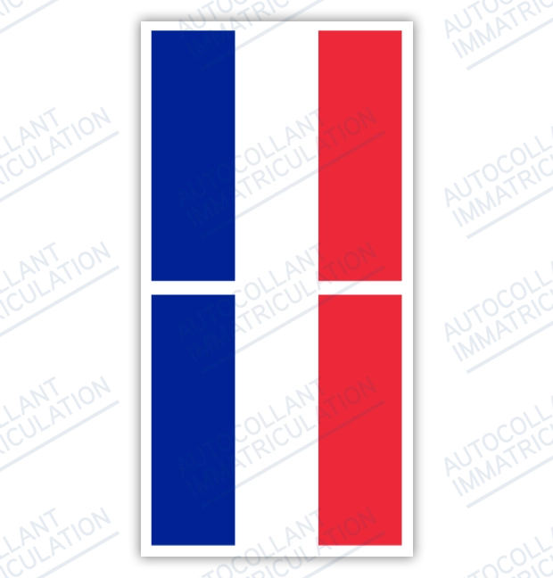 Autocollant drapeau Français pour plaque immatriculation